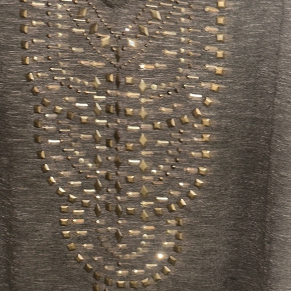 Knox Rose Metallic Embellished Loden Green Sleeveless Top - Large - Picture 2 of 6